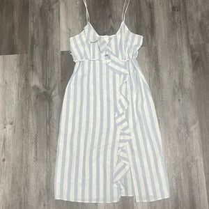 Zara blue and white striped midi dress